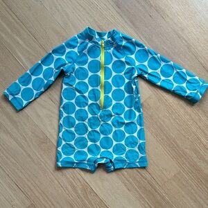 Primary baby one piece rash guard 6-12 month blue dots